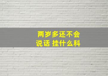 两岁多还不会说话 挂什么科